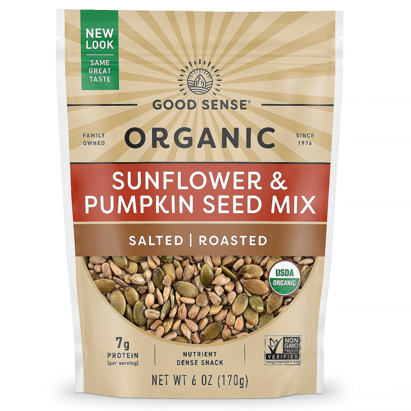 Good Sense, Organic Sunflower & Pumpkin Seed Mix, Salted, Roasted, 6 oz (170 g)