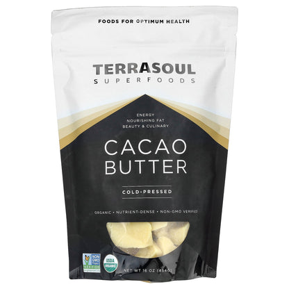 Terrasoul Superfoods, Cacao Butter, Cold-Pressed, 16 oz (454 g)