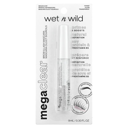 wet n wild, Mega Clear, Brow & Lash Mascara, 1114487 Clear, 0.30 fl oz (9 ml)