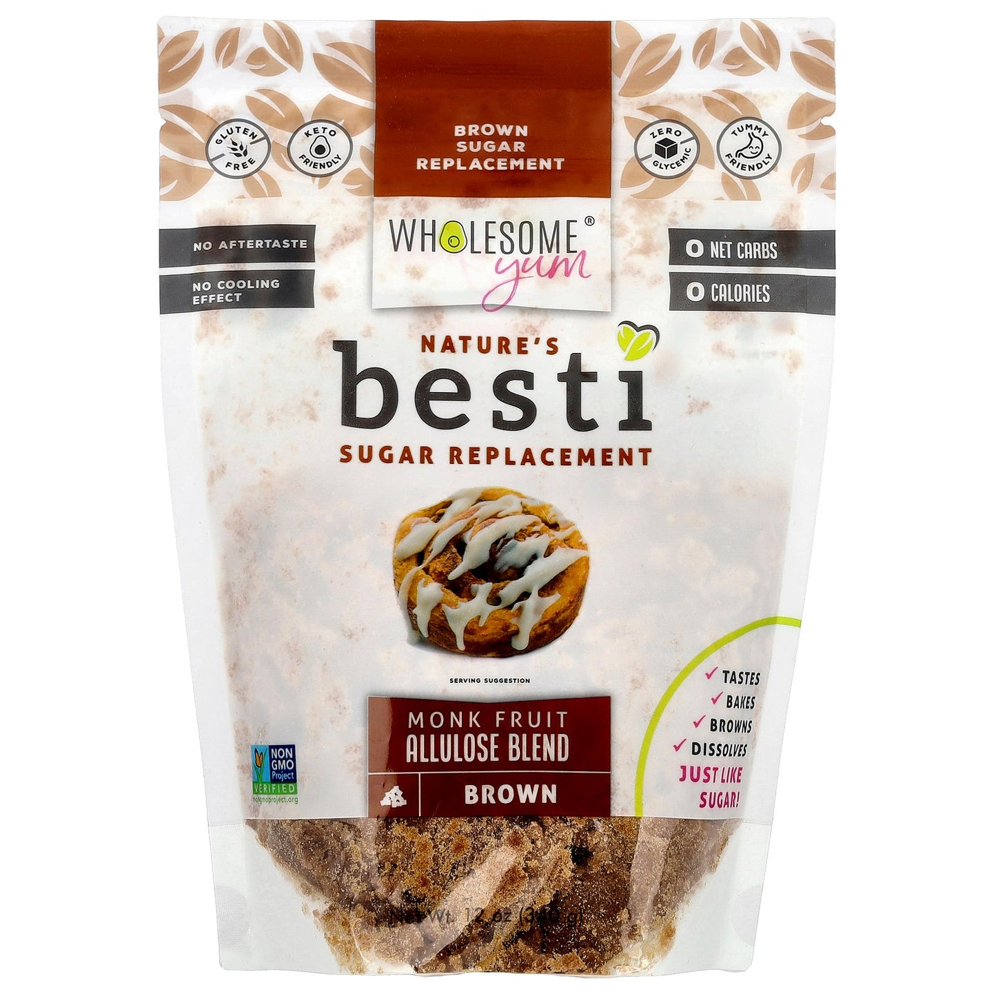 Wholesome Yum, Besti, Brown Sugar Replacement, Monk Fruit Allulose Blend, 12 oz (340 g)