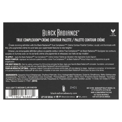 Black Radiance, True Complexion, Creme Contour Palette, 8322 Light To Medium, 0.26 oz (7.5 g)