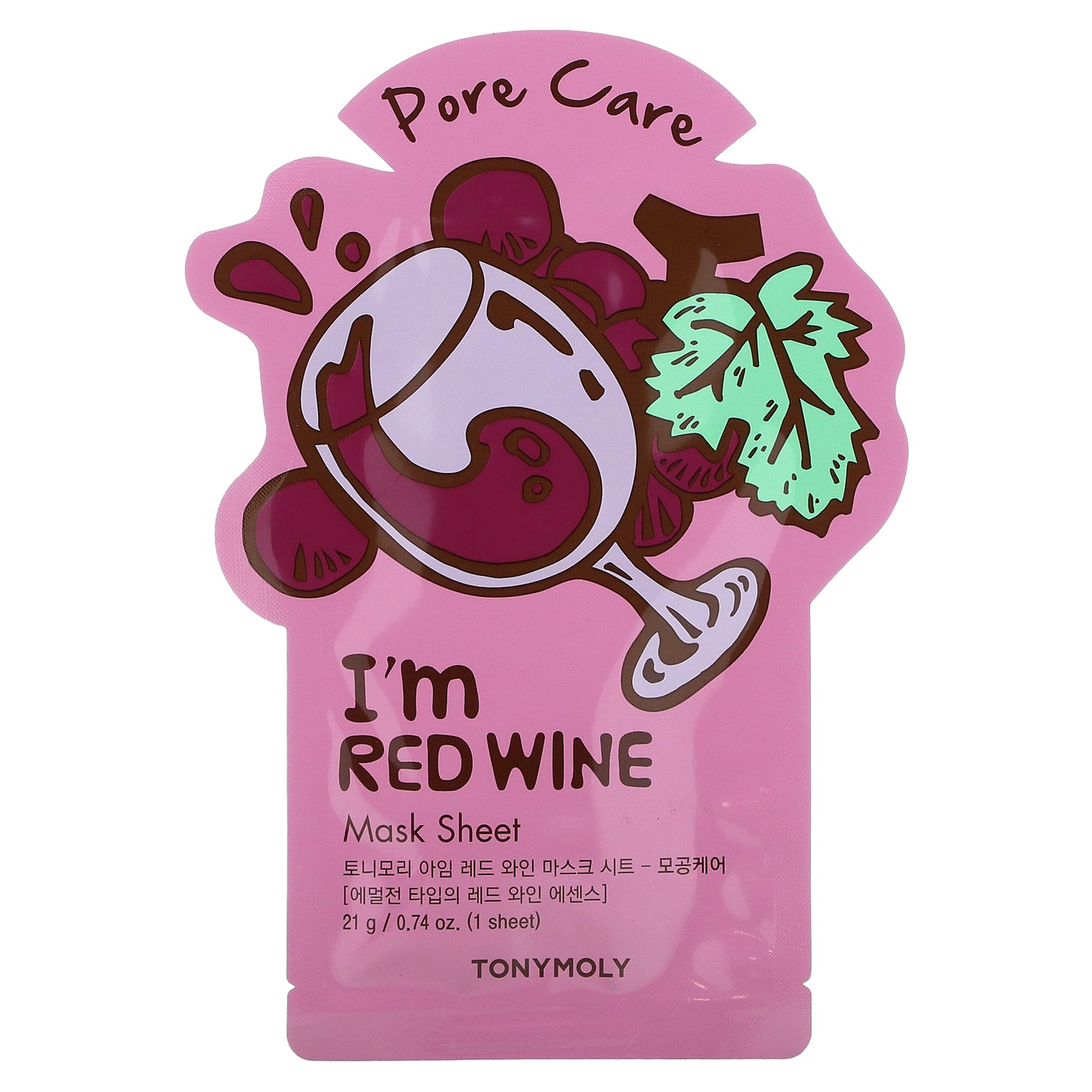 TonyMoly, I'm Red Wine, Pore Care Beauty Mask Sheet, 1 Sheet, 0.74 oz (21 g)