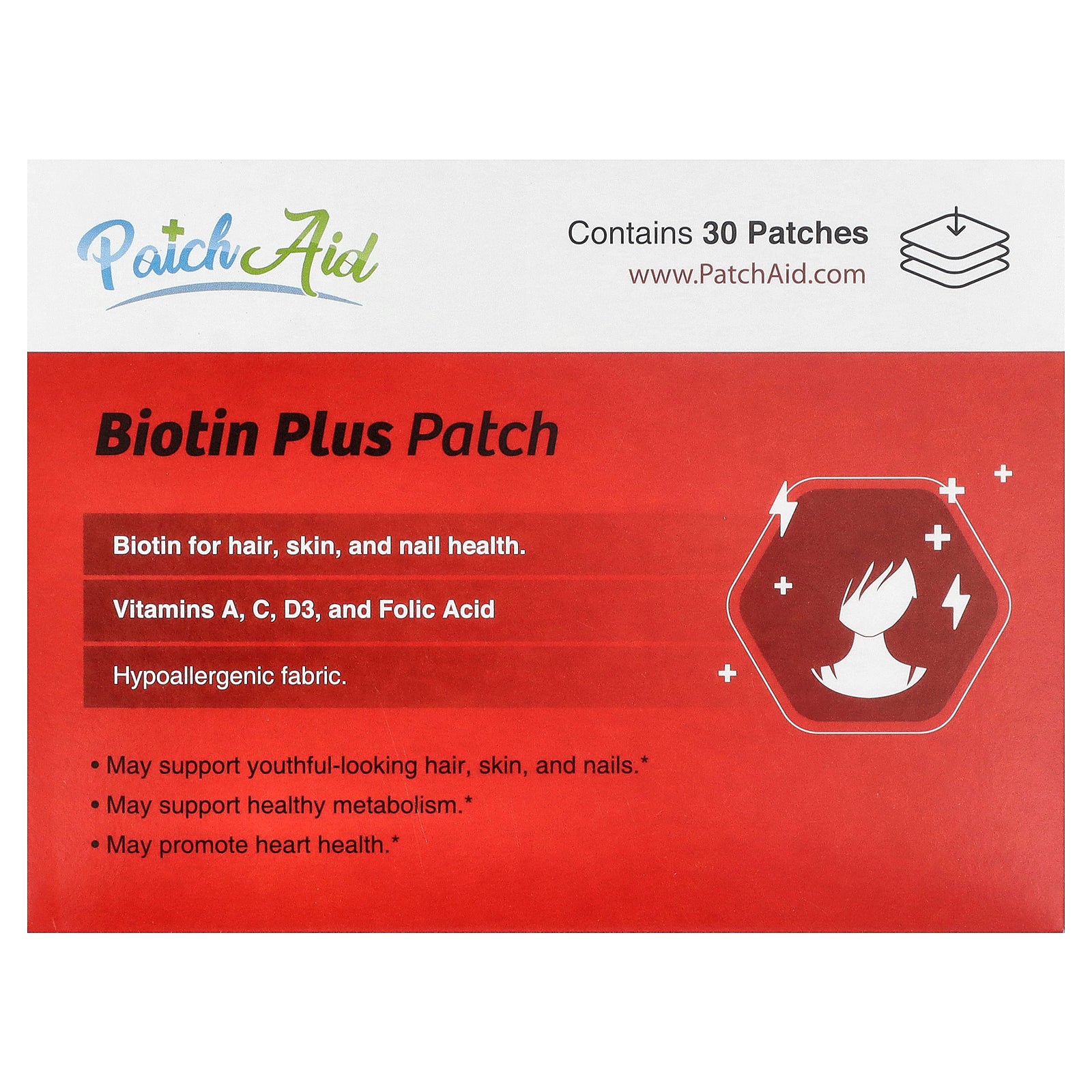 PatchAid, Biotin Plus Patch, 30 Patches