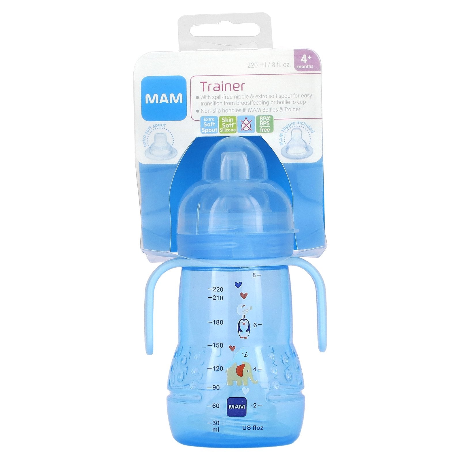 MAM, Trainer, 4+ Months, Blue , 8 fl oz (220 ml)