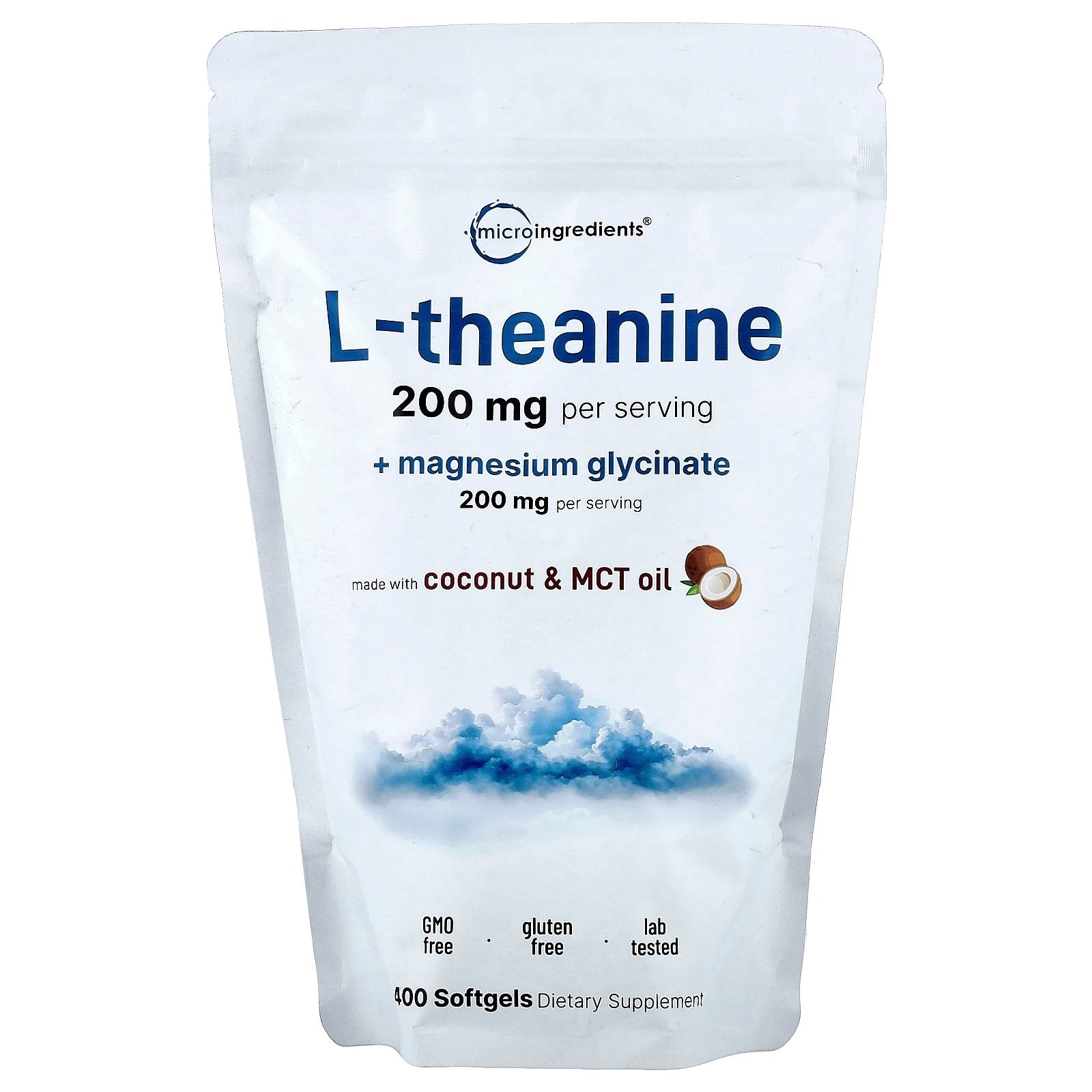 Micro Ingredients, L-Theanine + Magnesium Glycinate , 400 Softgels
