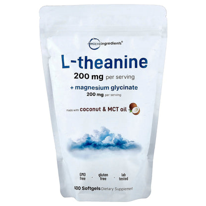 Micro Ingredients, L-Theanine + Magnesium Glycinate , 400 Softgels