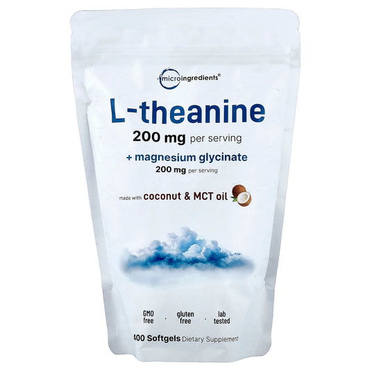 Micro Ingredients, L-Theanine + Magnesium Glycinate , 400 Softgels