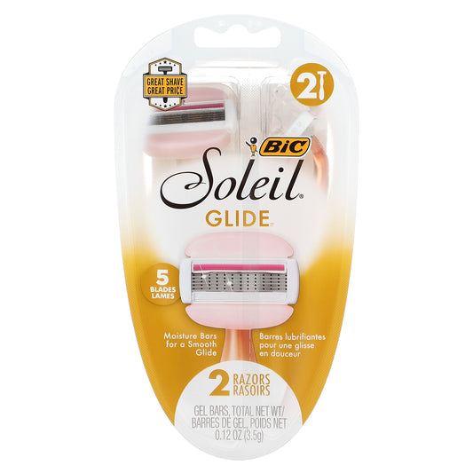 BIC, Soleil Glide, Disposable Razors, 2 Razors