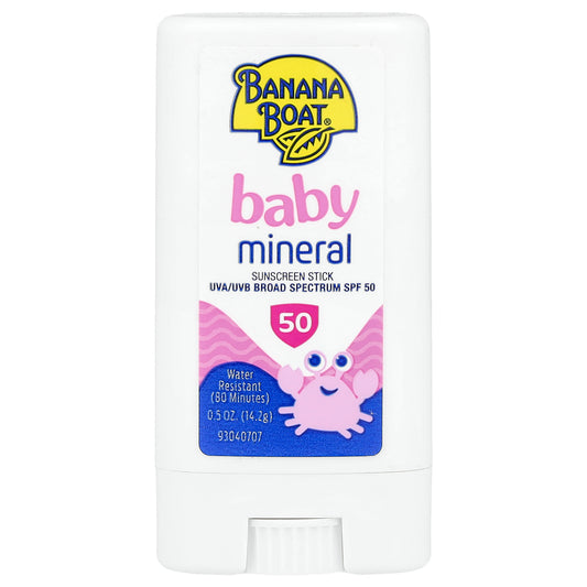 Banana Boat, Baby Mineral Sunscreen Stick, SPF50, 0.5 oz (14.2 g)