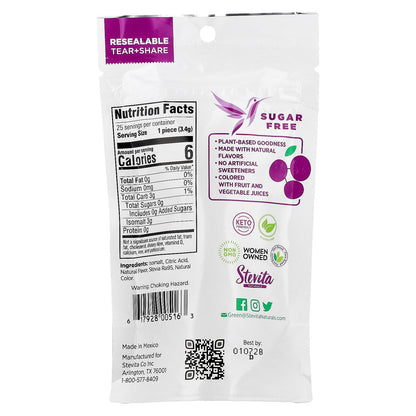 Stevita Naturals, Naturals, Sugar Free Hard Candy, Glorious Grape, 3 oz (85 g)