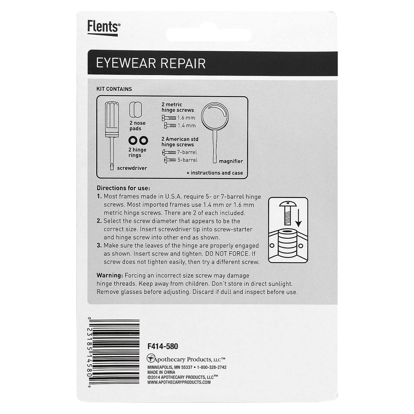 Flents, Eyewear Repair Kit and Magnifier, 2 Count