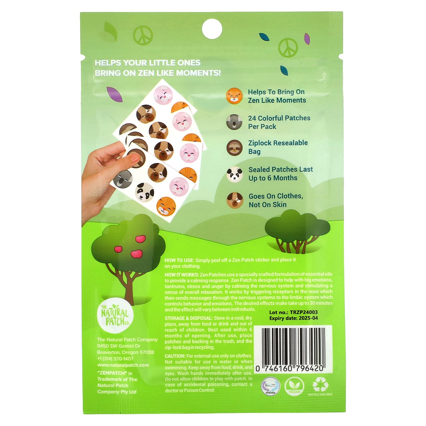 NATPAT, Zen Patch, Mood Calming Stickers, 24 Patches