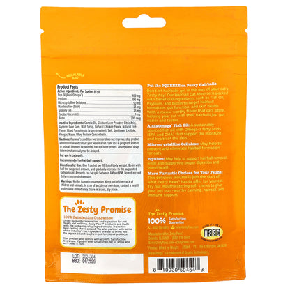 Zesty Paws, Hairball Cat Mousse, All Ages, Chicken, 14 Sachets, 0.2 oz (6 g) Each