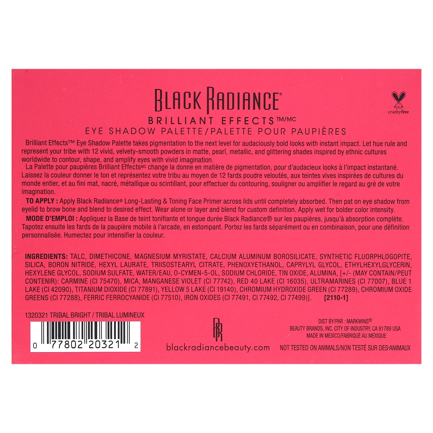 Black Radiance, Brilliant Effects, Eye Shadow Palette, Tribal Bright, 0.38 oz (11 g)