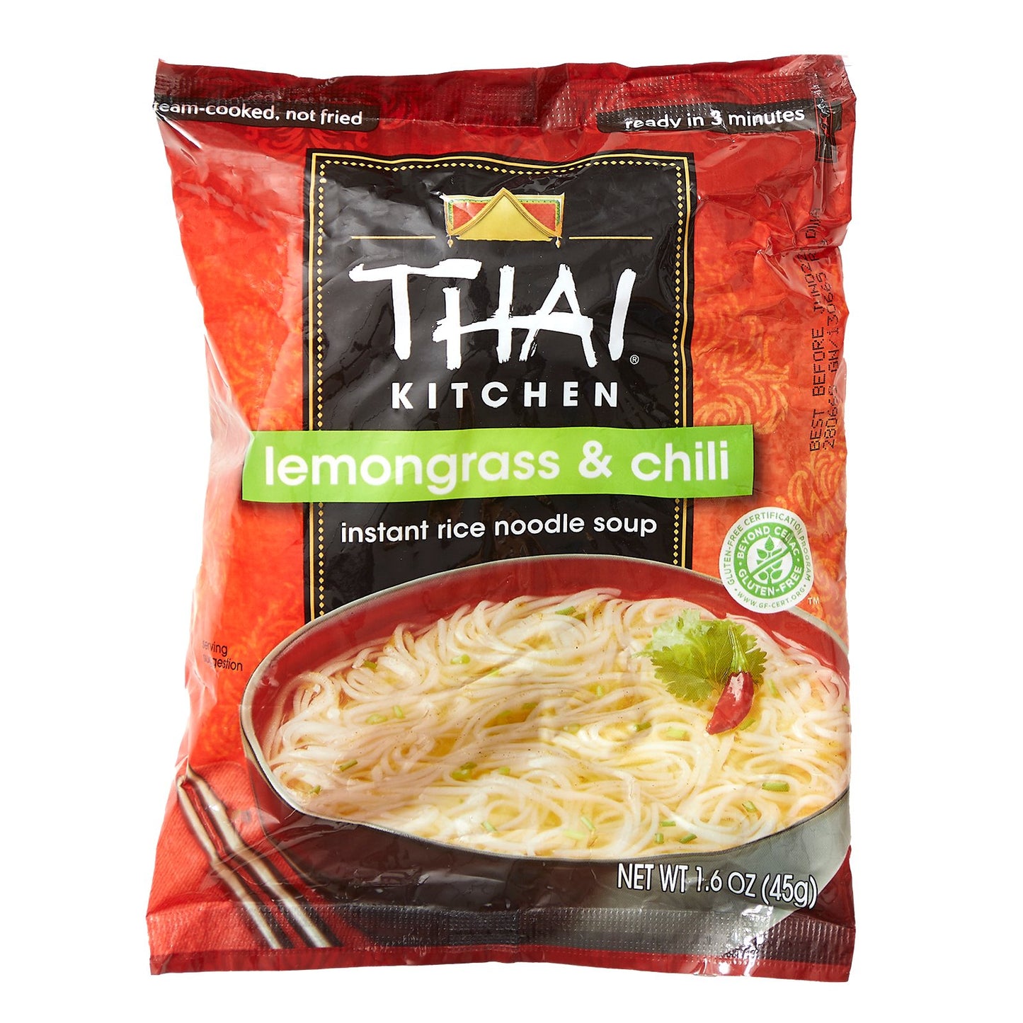 Thai Kitchen, Instant Rice Noodle Soup, Lemongrass & Chili, 1.6 oz (45 g)
