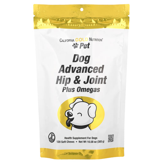 California Gold Nutrition, Pet, Dog Advanced Hip & Joint, 120 Soft Chews, 10.58 oz (300 g)