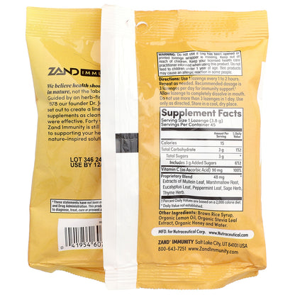 Zand, Immunity™, Lemon Honey Lozenges, 45 Lozenges