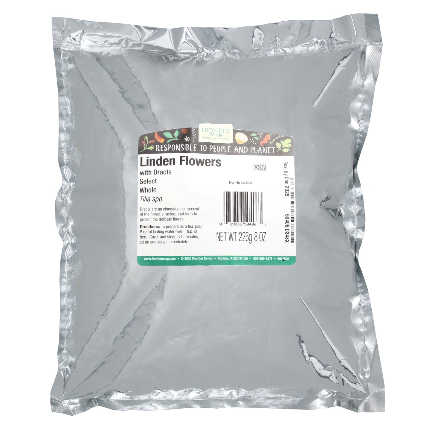 Frontier Co-op, Linden Flowers with Bracts, Select, Whole , 8 oz (226 g)