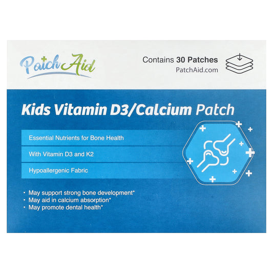 PatchAid, Kids Vitamin D3 / Calcium Patch, 30 Patches