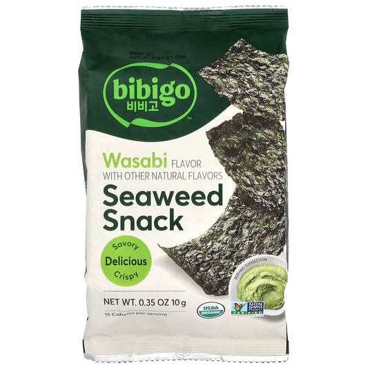 Bibigo, Seaweed Snack, Wasabi, 0.35 oz (10 g)
