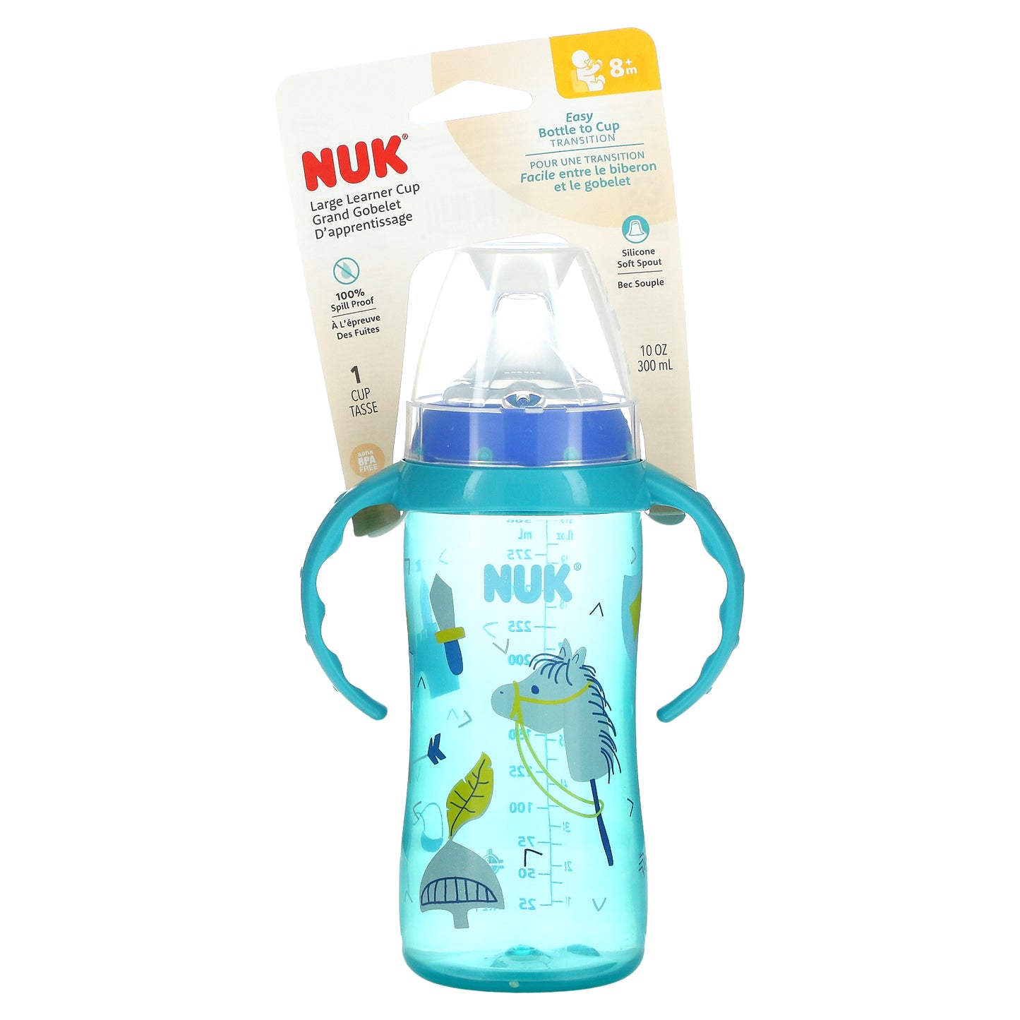 NUK, Large Learner Cup, 8+ Months, Blue, 10 oz (300 ml)