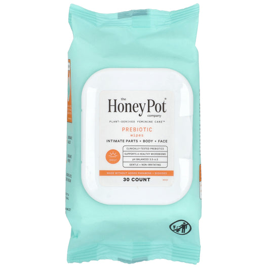 The Honey Pot Company, Prebiotic Wipes, 30 Count