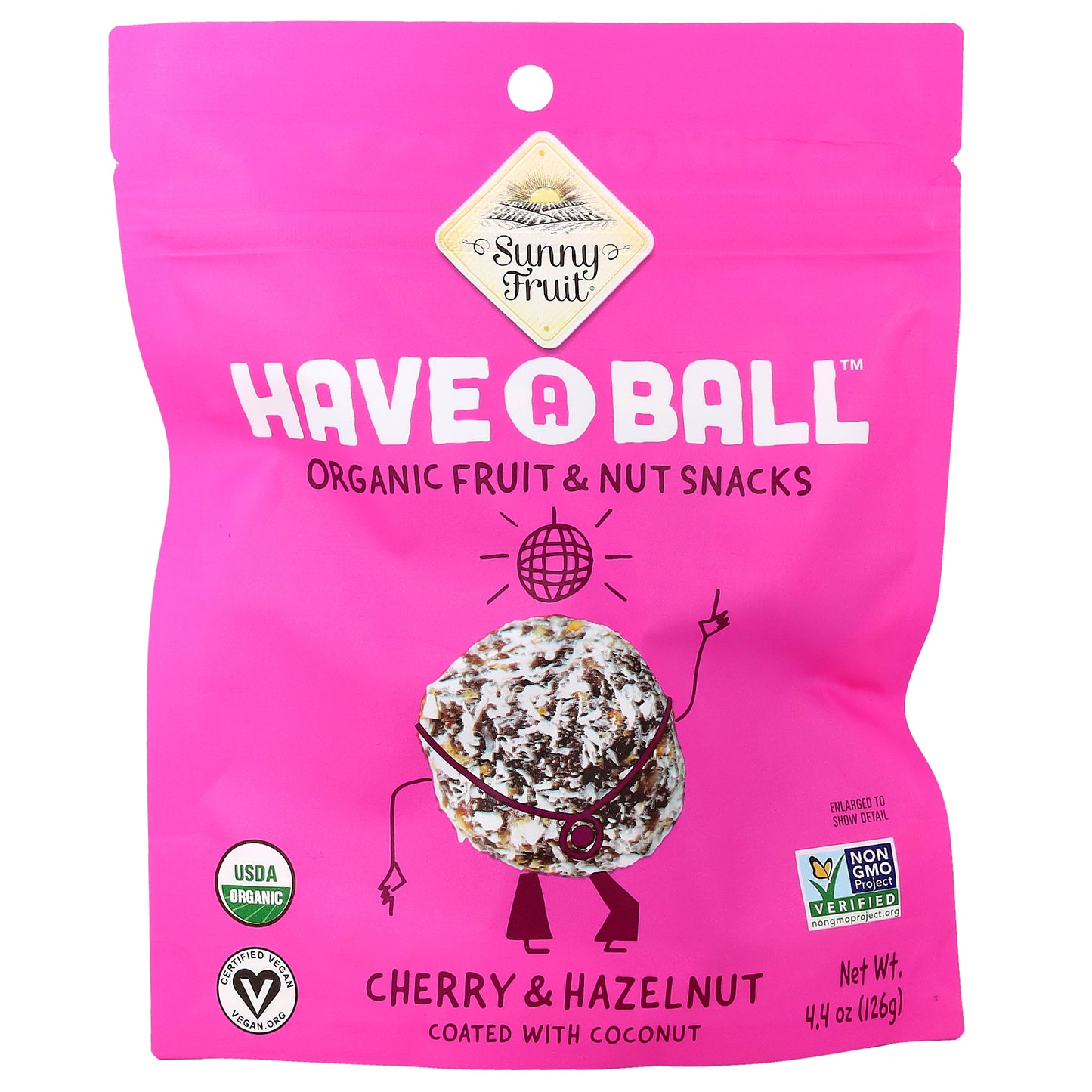 Sunny Fruit, Have A Ball™, Organic Fruit & Nut Snacks, Cherry & Hazelnut, 4.4 oz (126 g)