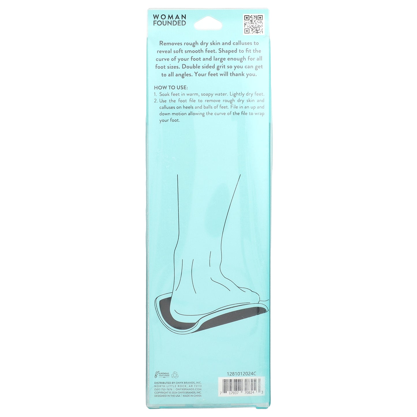 Onyx Professional, Hug Me Smooth, XL Curved Foot File, 1 File