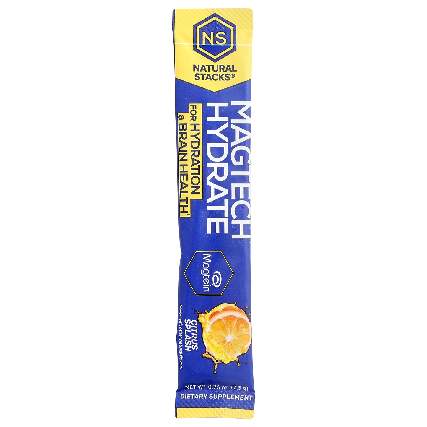 Natural Stacks, Magtech® Hydrate, Citrus Splash, 14 Stick Packs, 0.26 oz (7.5 g) Each