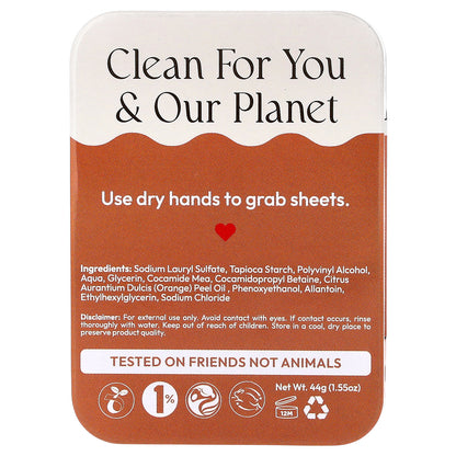 fomin, Travel Soap Sheets, Sweet Orange, 100 Sheets