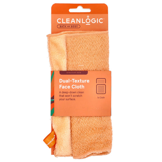 Cleanlogic, Bath and Body, Dual-Texture Face Cloth, 1 Count