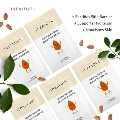 Idealove, Superfood Skin Savior, Almond Love with You, 5 Beauty Sheet Masks, 0.68 fl oz (20 ml) Each