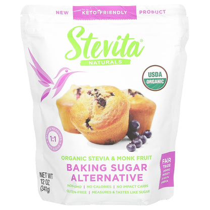 Stevita Naturals, Baking Sugar Alternative, Organic Stevia & Monk Fruit, 12 oz (341 g)