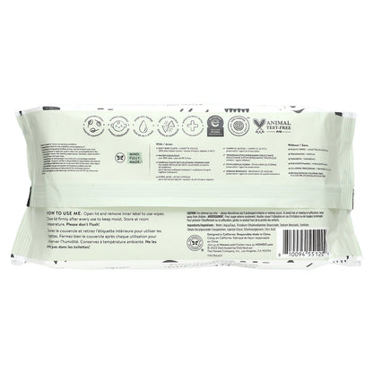 The Honest Company, Sensitive Clean Conscious Wipes, Fragrance Free, 60 Wipes