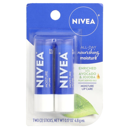 Nivea, Moisture Lip Care, 2 Sticks, 0.17 oz (4.8 g) Each