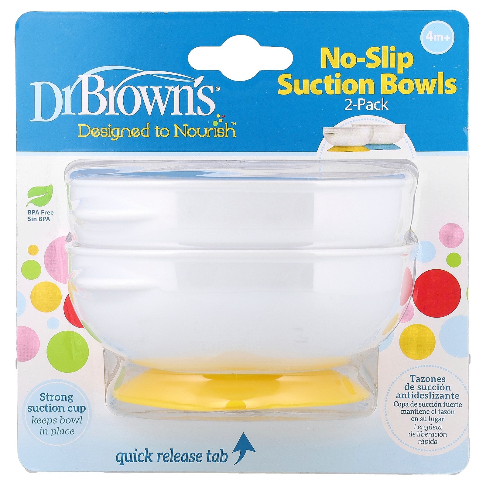 Dr. Brown's, No-Slip Suction Bowls, 4 Months + , 2 Pack