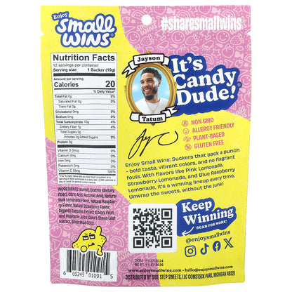 Enjoy Small Wins, Suckers, Lemonade, 12 Count, 4.23 oz (120 g)