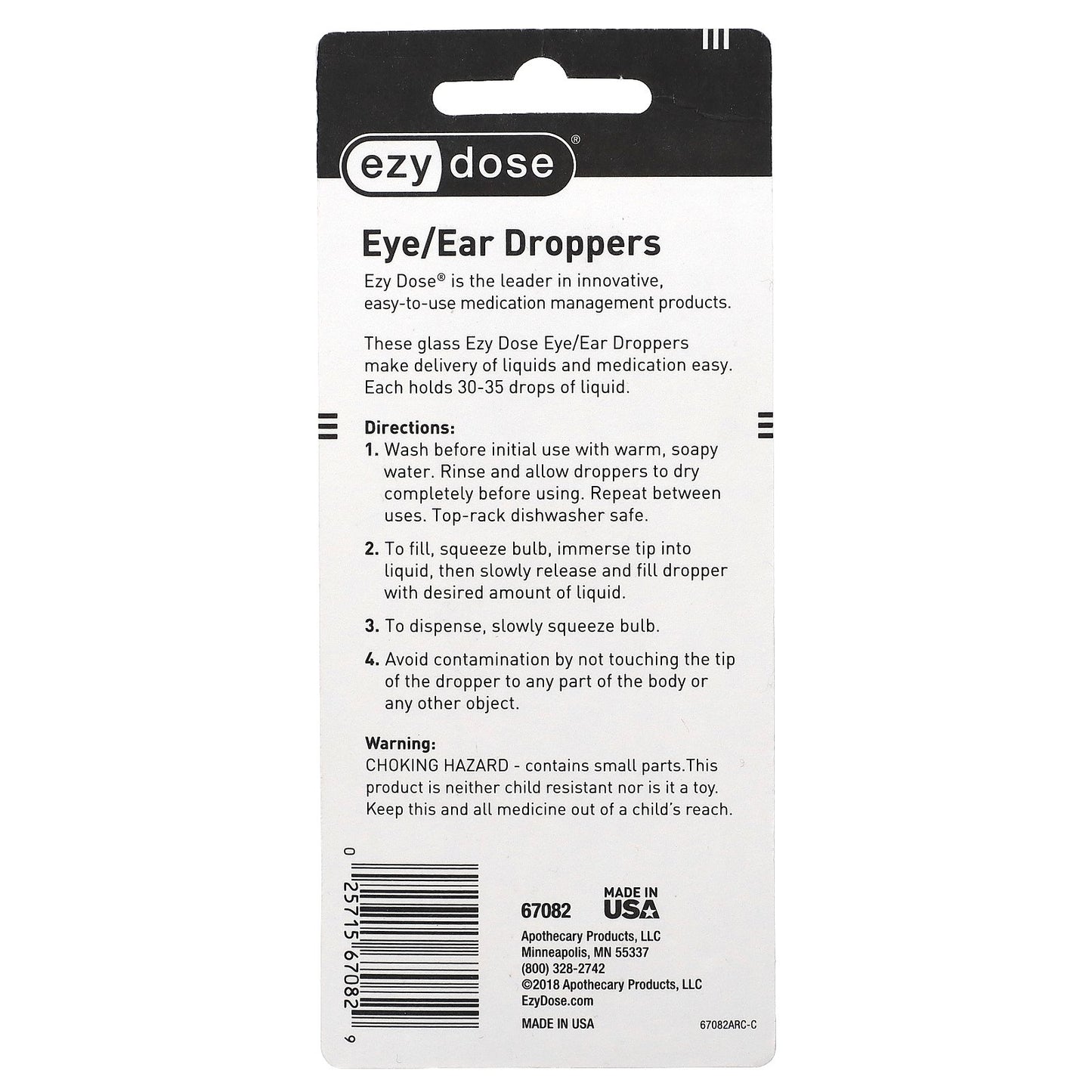 Ezy Dose, Eye/Ear Glass Droppers, 2 Count