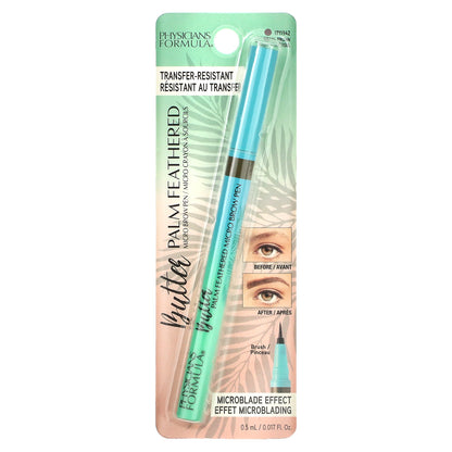 Physicians Formula, Butter Palm Feathered Micro Brow Pen, 1711942 Universal Brown, 0.017 fl oz (0.5 ml)