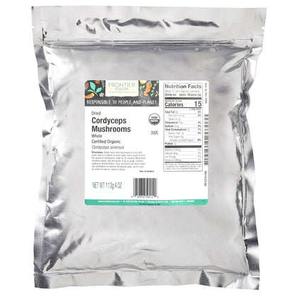 Frontier Co-op, Organic Whole Dried Codyceps Mushrooms, 4 oz (113 g)