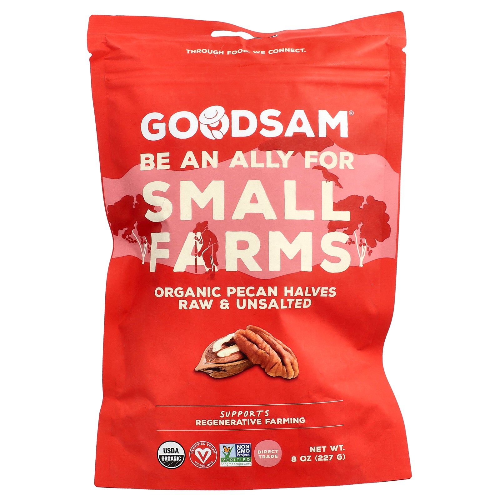 GoodSam, Organic Pecan Halves, Raw & Unsalted, 8 oz (227 g)