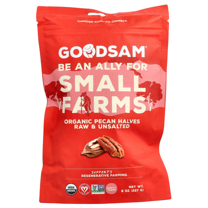 GoodSam, Organic Pecan Halves, Raw & Unsalted, 8 oz (227 g)