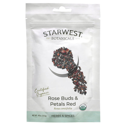 Starwest Botanicals, Organic Rose Buds & Petals Red, 0.49 oz (13.9 g)