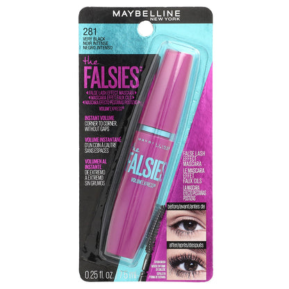 Maybelline, The Falsies™, Volume Express®, 281 Very Black, 0.25 fl oz (7.5 ml)