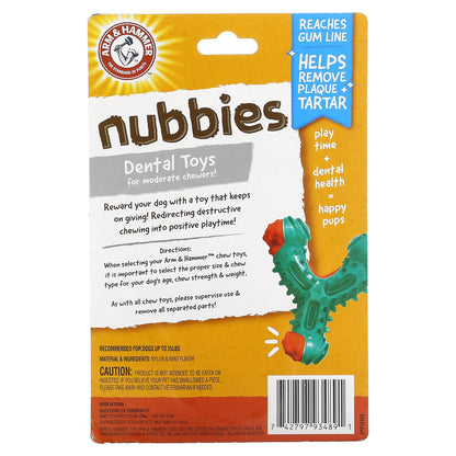 Arm & Hammer, Nubbies, Dental Toys for Moderate Chewers, Wishbone, Chicken, 1 Toy