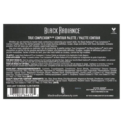 Black Radiance, True Complexion, Contour Palette, 8320 Light to Medium, 0.38 oz (11 g)