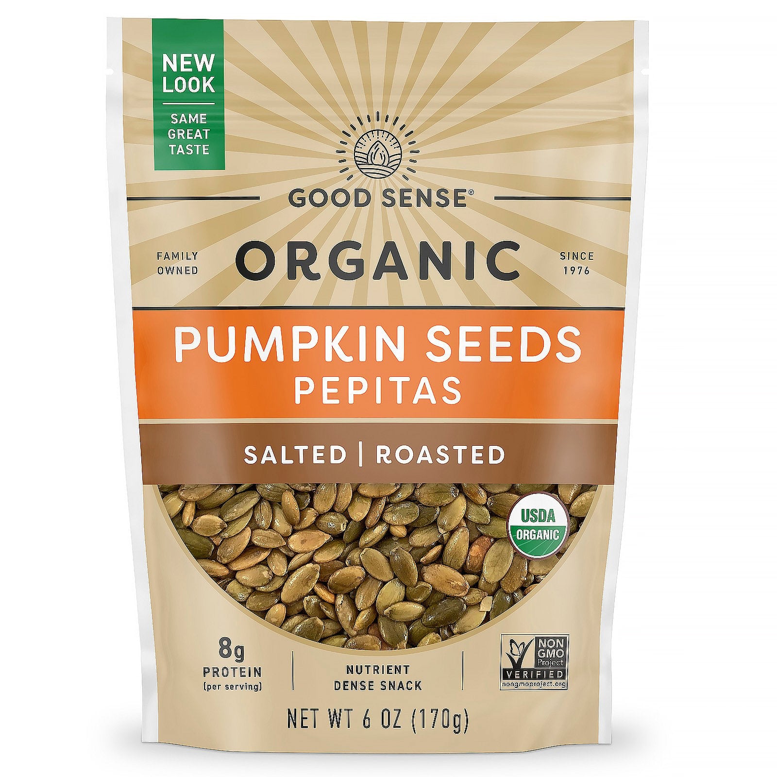 Good Sense, Organic Pumpkin Seeds Pepitas, Salted, Roasted, 6 oz (170 g)