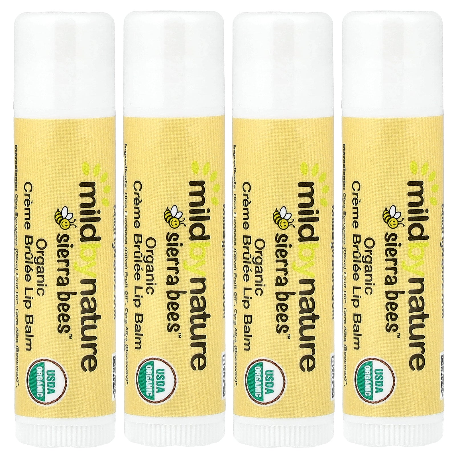 Mild By Nature, Sierra Bees™, Organic Lip Balms, Creme Brulee, 4 Pack, 0.15 oz (4.25 g) Each