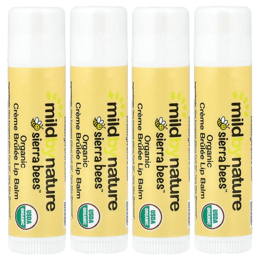 Mild By Nature, Sierra Bees™, Organic Lip Balms, Creme Brulee, 4 Pack, 0.15 oz (4.25 g) Each