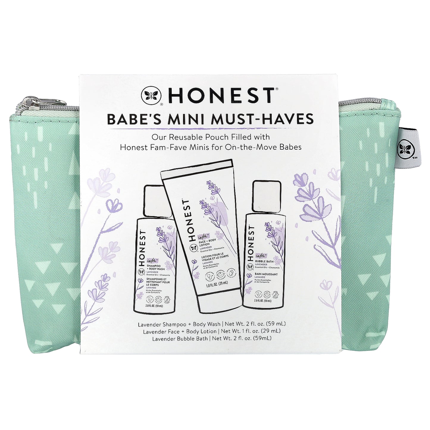 The Honest Company, Babe's Mini Must-Haves, Lavender, 4 Piece Set